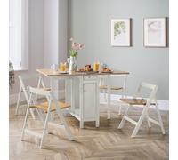 Savoy Dining Table Set with 4 Chairs White - Julian Bowen | TJ Hughes