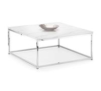 Scala Coffee Table 90cm White Marble & Chrome - Julian Bowen | TJ Hughes