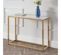 Julian Bowen Scala Console Table - White Marble And Gold