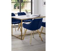 Julian Bowen Scala Marble Effect 4 Seater Dining Table-White