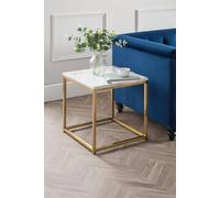 Julian Bowen Scala Square Side Table in Gold Julian Bowen Gold
