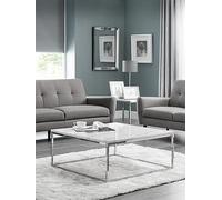 Scala Coffee Table 90cm White Marble & Chrome - Julian Bowen | TJ Hughes