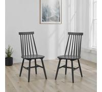 Julian Bowen Set Of 2 Alassio Spindle Back Dining Chairs - Black