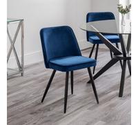 Julian Bowen Burgess Set of 2 Blue Dining Chair - Wilko