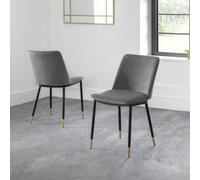 Julian Bowen Delaunay Set of 2 Grey Dining Chair - Wilko