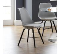 Julian Bowen Kari Set of 2 Grey and Black Dining Chair - Wilko