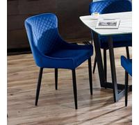 Julian Bowen Set Of 2 Luxe Velvet Dining Chairs - Blue