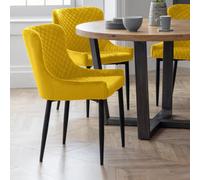 Julian Bowen Set Of 2 Luxe Velvet Dining Chairs - Mustard