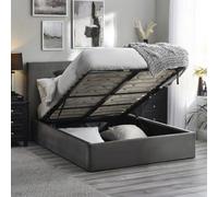 Shoreditch High Headboard Lift-Up Storage Bed - Grey / King