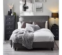 Julian Bowen Shoreditch King Size Slate Grey High Headboard Bed - Wilko
