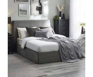 Julian Bowen Shoreditch Kingsize Fabric End Lift Ottoman Bed - Grey