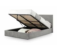 Julian Bowen Shoreditch Slate Velvet Fabric Upholstered Ottoman Bed Double King