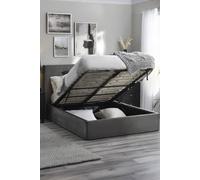 Julian Bowen Shoreditch Upholstered Ottoman Storage Bed in Grey | Size: Double Julian Bowen Grey Double
