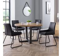 Soho Set Of 2 Dining Chairs, Faux Leather Black
