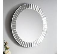 Julian Bowen Sonata Glass Wall Mirror, Glass Frame, Round, Wall Mounted, Horizontal Or Veritcal, 60 X 60 X 2Cm