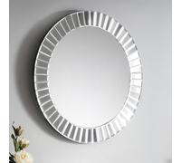 Julian Bowen Sonata Round Wall Mirror, Glass,Height: 60, Width: 60, Depth: 2cm