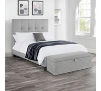 Julian Bowen Sorrento 180Cm Superking Slate Grey Linen Style Fabric Bed