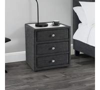 Julian Bowen Sorrento 3 Drawer Bedside Slate Linen