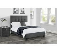 Julian Bowen Sorrento Slate Grey Fabric Upholstered Bed 4FT6 Double 5FT King