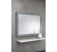 Julian Bowen Staccato Silver Wall Mirror, Glass Frame, Rectangular, Wall Mounted, Horizontal Or Veritcal, 110 X 80 X 2.5Cm
