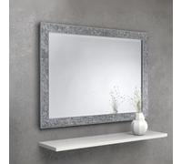 Julian Bowen Staccato Silver Wall Mirror, Glass Frame, Rectangular, Wall Mounted, Horizontal Or Veritcal, 110 X 80 X 2.5Cm
