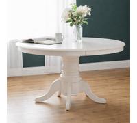 Julian Bowen Stanmore Extending Dining Table, Ivory - H75xW138xD100cm | Contemporary Kitchen Table for Dining Room, 100-138cm Width, Easy Extension, Seats up to 6 People