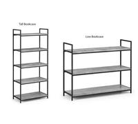 Julian Bowen Staten Concrete Low and Tall Bookcase