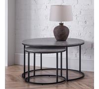 Staten Round Coffee Tables Set of 2 Nesting Concrete - Julian Bowen | TJ Hughes