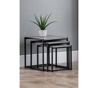 Julian Bowen Staten Nest of 3 Side Tables in Grey Julian Bowen Grey