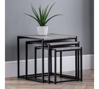 Julian Bowen Staten Nest of 3 Tables - Black & Grey
