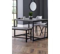 Staten Concrete Dining Table - Concrete/Black