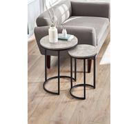 Julian Bowen Staten Round Nesting Side Tables, Black