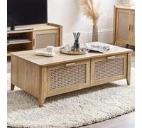 Julian Bowen Sydney 2 Drawer Rattan Effect Coffee Table - Wood - Wilko