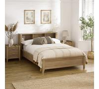 Julian Bowen Sydney Double Rattan Bed Frame - Oak Effect