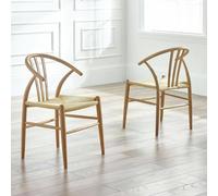 Julian Bowen Symi Pair of Dining Chairs - Natural Wood