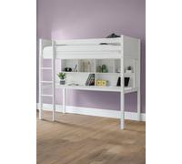 Julian Bowen Titan Highsleeper Loft bed with Desk in White | Size: Single Julian Bowen White Single