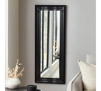 Julian Bowen Tokyo Gloss Black Tall Rectangular Dressing Mirror | Contemporary Wall Mounted Glass Full Body Mirror, No Assembly Needed, for Bedroom, Living Room & Dressing Room
