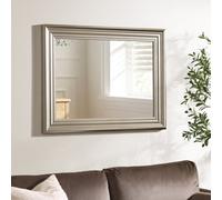 Julian Bowen Tokyo Pewter Wall Mirror, Plastic Frame, Rectangular, Wall Mounted, Horizontal Or Veritcal, 85 X 65 X 3.5Cm