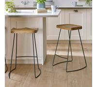 Julian Bowen Travis Pair of Bar Stools - Brown