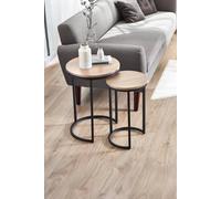 Tribeca Set of 2 Round Nesting Side Tables Black