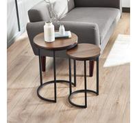 Tribeca Set of 2 Round Nesting Side Tables Black
