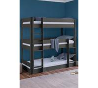 Julian Bowen Trio Anthracite Triple Sleeper Bunk Bed - Size: Single - Grey - Wilko