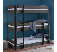 Julian Bowen Trio 90Cm Single Anthracite Black 3 Tier Triple Bunk Bed