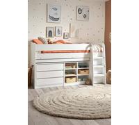 Julian Bowen Vespa Single White Midsleeper Cabin Bed with Desk Julian Bowen White Single