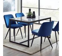 Julian Bowen Waylen Glass 4 Seater Dining Table - Black