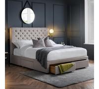 Julian Bowen Wilton Upholstered Storage Bed with 4 Drawers in Grey | Size: Double Julian Bowen Grey Double
