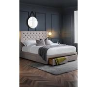 Julian Bowen Wilton Upholstered Storage Bed with 4 Drawers in Grey | Size: Double Julian Bowen Grey Double