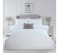 Julian Charles Home Satin Stripe White 210Tc 100% Cotton Duvet Set