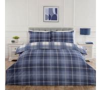 Julian Charles Home Seattle Navy Check Reversible Super Soft Duvet Set