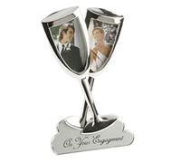 Juliana 2 Tone Silver Plated Frame - Champagne Flutes - "Engagement"